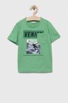 Дитяча бавовняна футболка Birba&Trybeyond колір зелений з принтом (3219776)