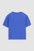 Дитяча бавовняна футболка Coccodrillo колір синій з принтом (3133529)