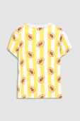 Дитяча бавовняна футболка Coccodrillo колір жовтий візерунок (3234770)