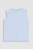 Бавовняний дитячий топ Coccodrillo з принтом колір блакитний