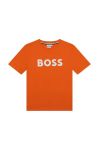 Дитяча бавовняна футболка BOSS колір помаранчевий з принтом (3072045)