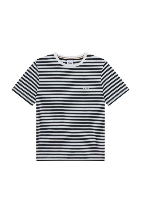 Дитяча бавовняна футболка BOSS колір білий візерунок (3197564)