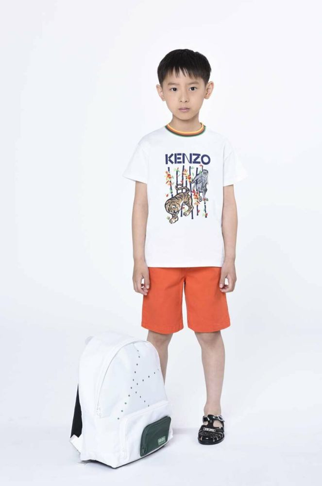 Дитяча бавовняна футболка Kenzo Kids колір білий (3053995)