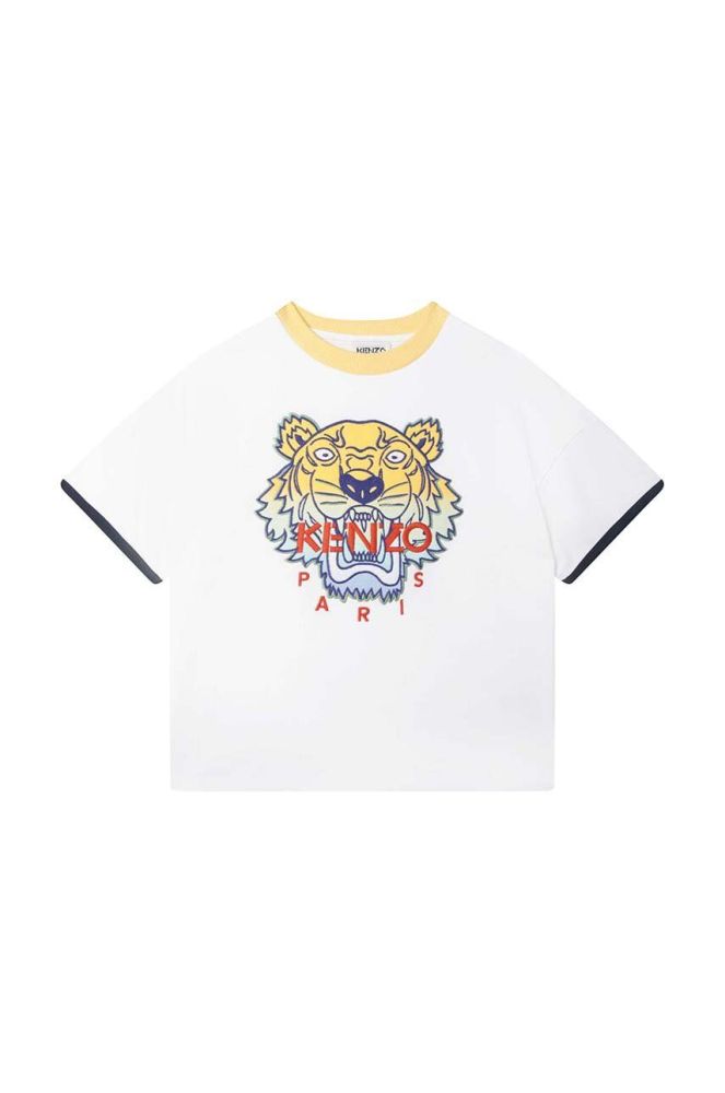 Дитяча бавовняна футболка Kenzo Kids колір білий з принтом (3072124)