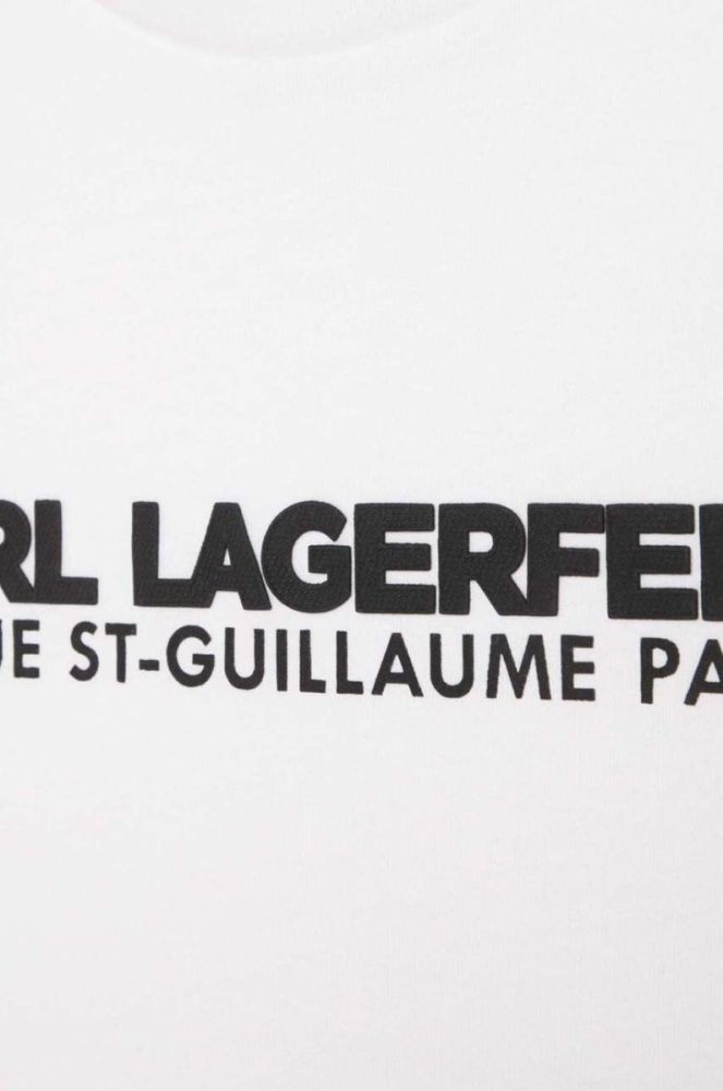 Дитяча бавовняна футболка Karl Lagerfeld колір білий з принтом (3072193) фото 3