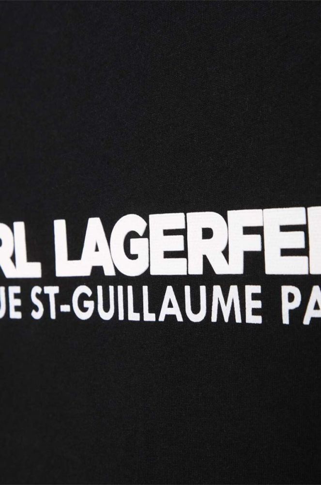 Дитяча бавовняна футболка Karl Lagerfeld колір чорний з принтом (3072195) фото 4