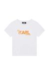 Дитяча бавовняна футболка Karl Lagerfeld колір білий з принтом (3205249)