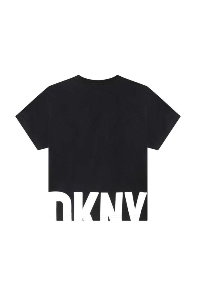 Дитяча бавовняна футболка Dkny колір чорний з принтом (3217316) фото 3