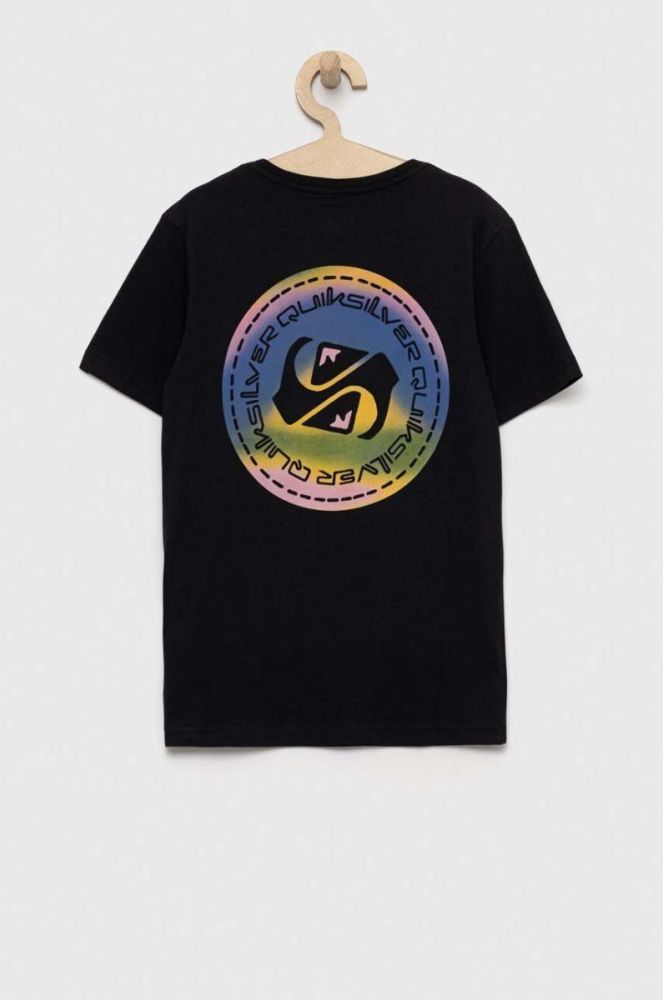 Дитяча бавовняна футболка Quiksilver колір чорний візерунок (3083403) фото 2