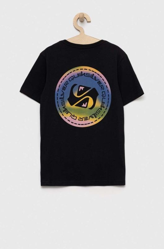 Дитяча бавовняна футболка Quiksilver колір чорний візерунок (3083403) фото 2