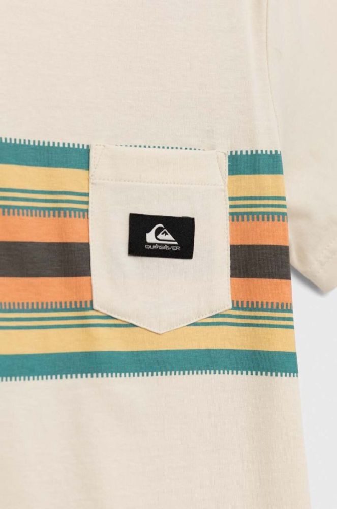 Дитяча бавовняна футболка Quiksilver колір бежевий з принтом (3046756) фото 3