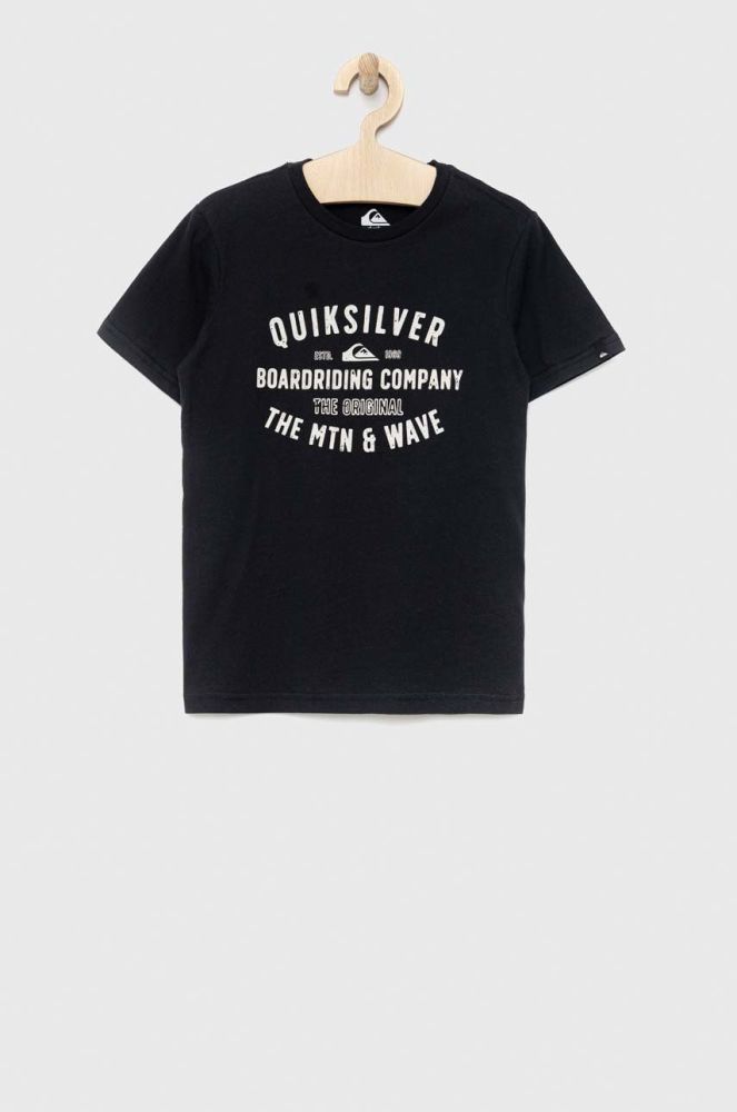 Дитяча бавовняна футболка Quiksilver колір чорний з принтом (2962450)