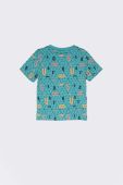 Дитяча бавовняна футболка Coccodrillo колір бірюзовий з принтом (2991570)