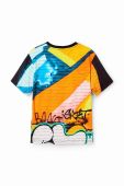 Дитяча бавовняна футболка Desigual візерунок колір барвистий (3046826)