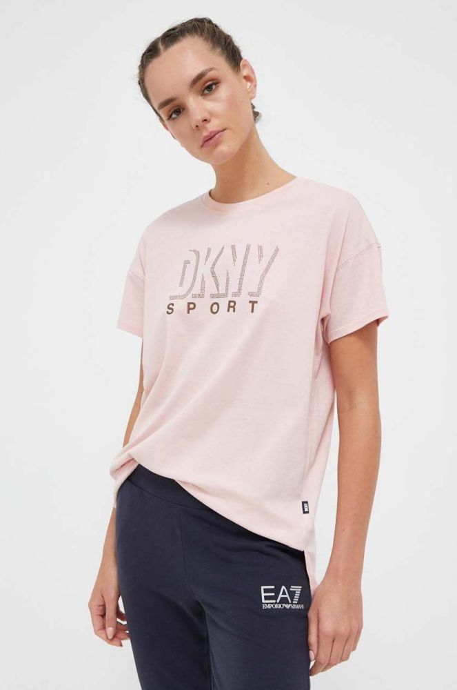 Бавовняна футболка Dkny колір рожевий (3245521)