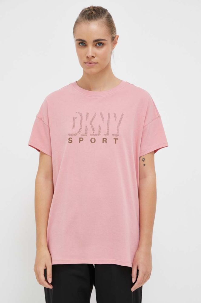 Бавовняна футболка Dkny колір рожевий (3245525)