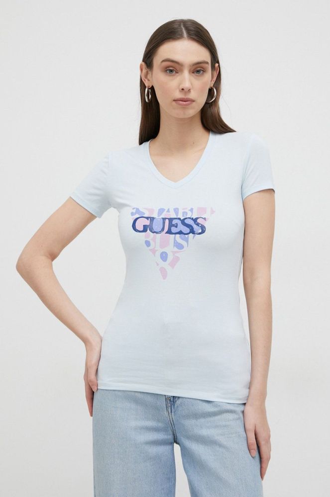 Футболка Guess жіночий колір блакитний (2906534)