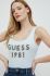 Бавовняний топ Guess колір блакитний (2911852)
