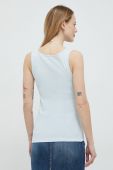 Бавовняний топ Guess колір блакитний (2911852)