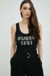 Бавовняний топ Guess колір чорний (2911842)