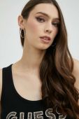 Бавовняний топ Guess колір чорний (2911842)