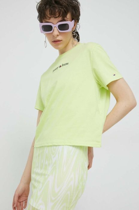 Бавовняна футболка Tommy Jeans колір жовтий (2955642)