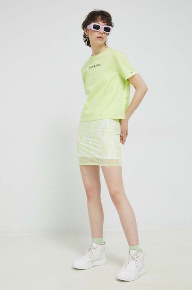 Бавовняна футболка Tommy Jeans колір жовтий (2955642) фото 2