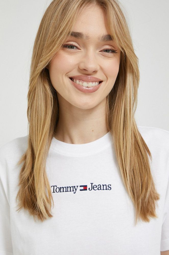 Бавовняна футболка Tommy Jeans колір білий (2887670)