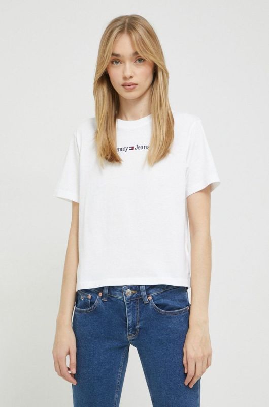 Бавовняна футболка Tommy Jeans колір білий (2887670) фото 2
