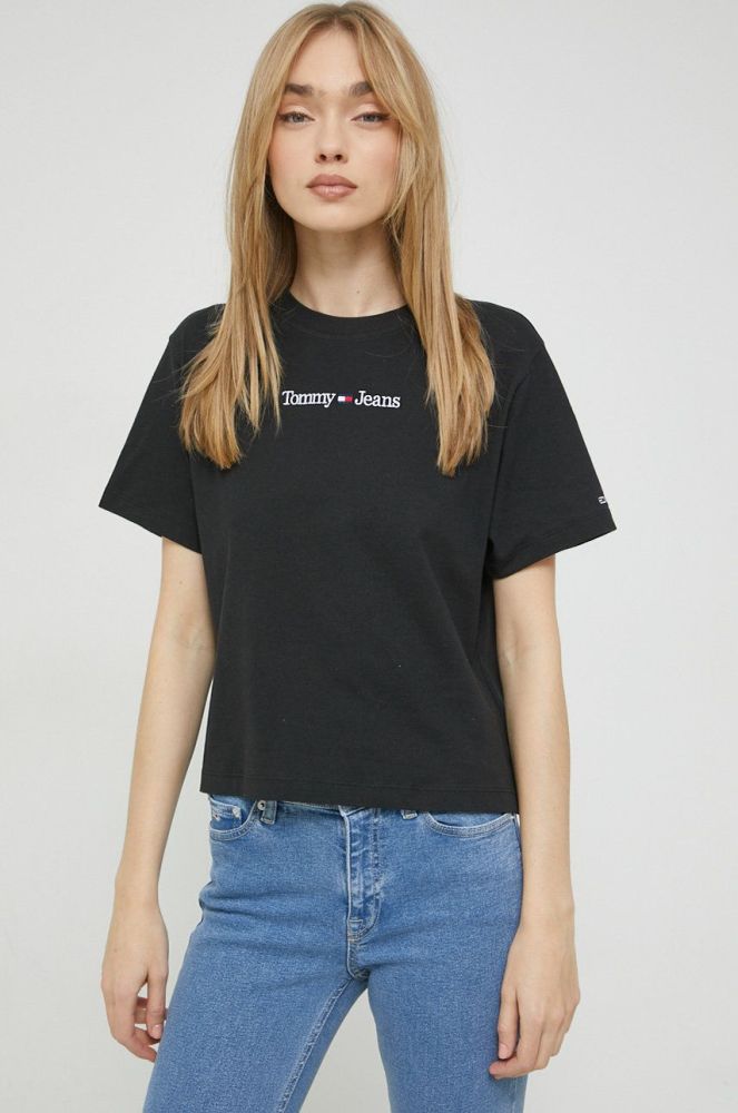 Бавовняна футболка Tommy Jeans колір чорний (2887661)