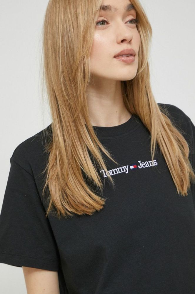 Бавовняна футболка Tommy Jeans колір чорний (2887661) фото 3