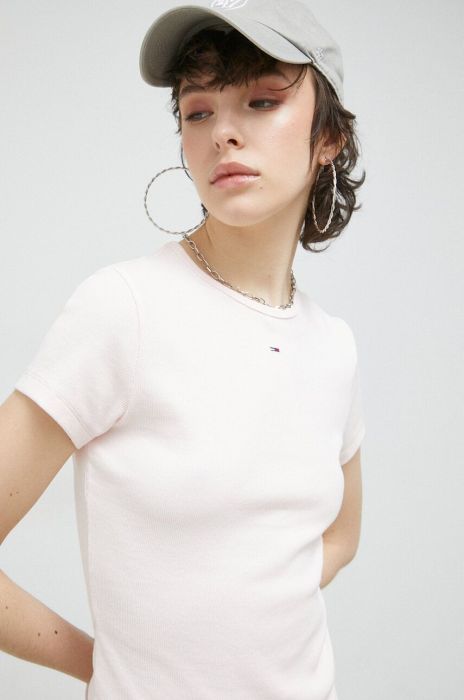 Футболка Tommy Jeans жіночий колір рожевий (2982945)