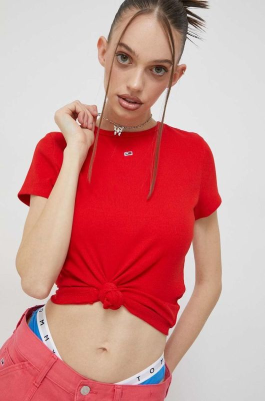 Футболка Tommy Jeans жіночий колір червоний (2982939)
