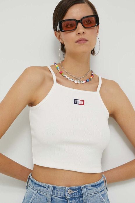 Топ Tommy Jeans жіночий колір бежевий (2955680)