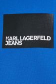 Бавовняний топ Karl Lagerfeld Jeans колір блакитний