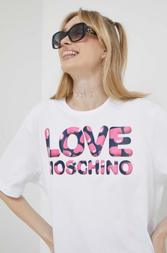 Бавовняна футболка Love Moschino колір білий (3153625)