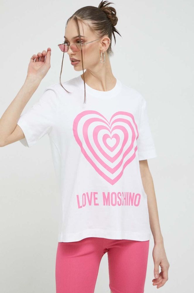 Бавовняна футболка Love Moschino колір білий (3020493)