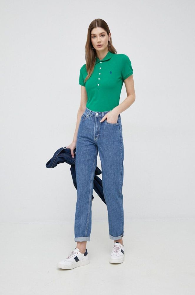 Поло Polo Ralph Lauren жіночий колір зелений фото 2