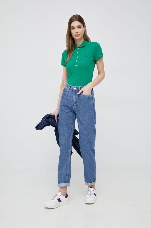 Поло Polo Ralph Lauren жіночий колір зелений фото 2
