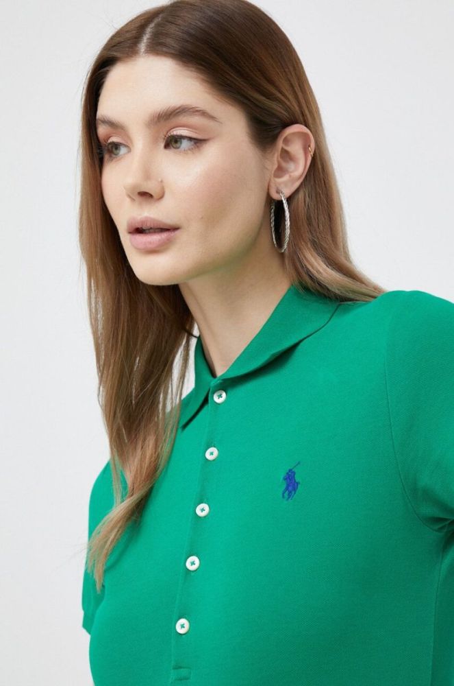 Поло Polo Ralph Lauren жіночий колір зелений фото 4