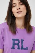 Бавовняна футболка Polo Ralph Lauren колір фіолетовий