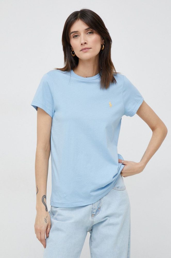 Бавовняна футболка Polo Ralph Lauren колір блакитний (2948874)
