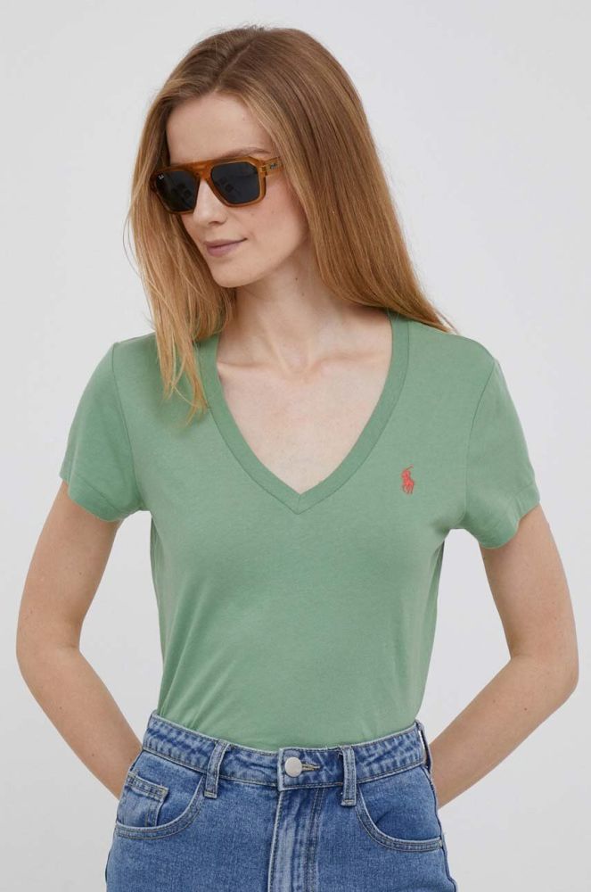 Бавовняна футболка Polo Ralph Lauren колір зелений (3309329)