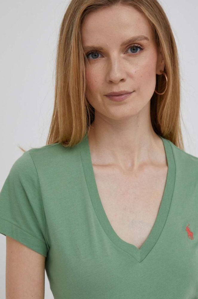 Бавовняна футболка Polo Ralph Lauren колір зелений (3309329) фото 4