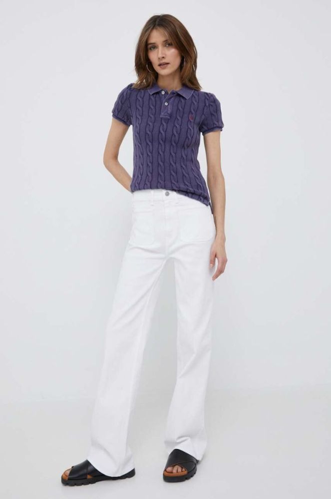 Бавовняне поло Polo Ralph Lauren колір синій фото 2
