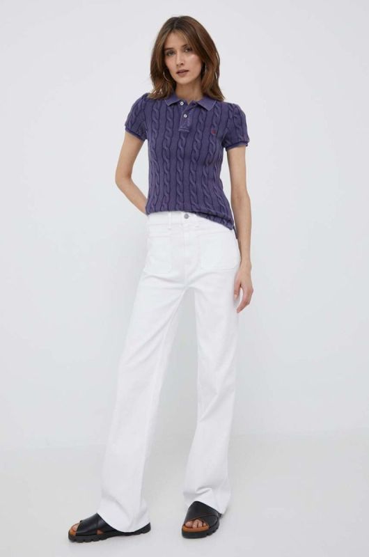 Бавовняне поло Polo Ralph Lauren колір синій фото 2