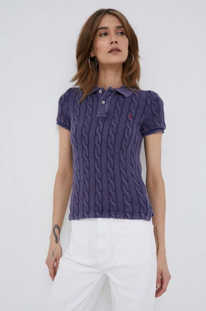 Бавовняне поло Polo Ralph Lauren колір синій фото 4