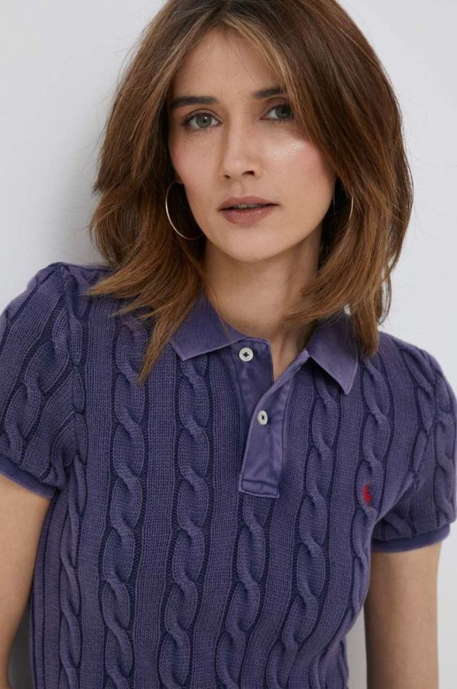 Бавовняне поло Polo Ralph Lauren колір синій фото 5