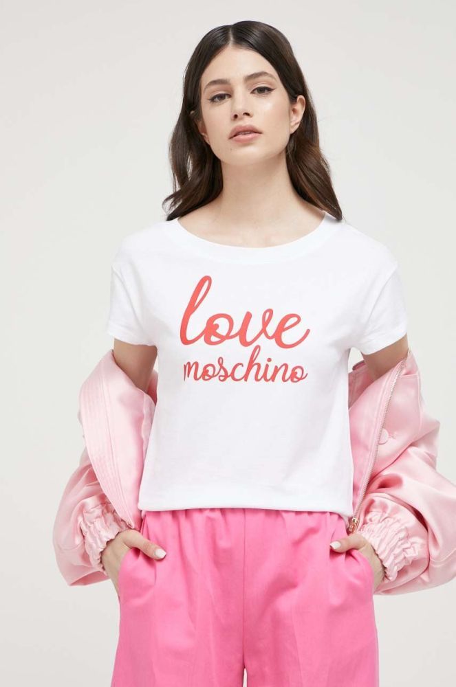 Бавовняна футболка Love Moschino колір білий (3191998)