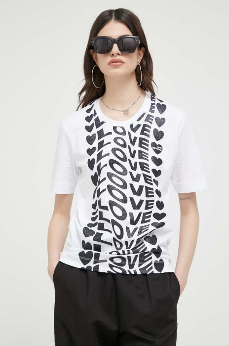 Бавовняна футболка Love Moschino колір білий (3192002)